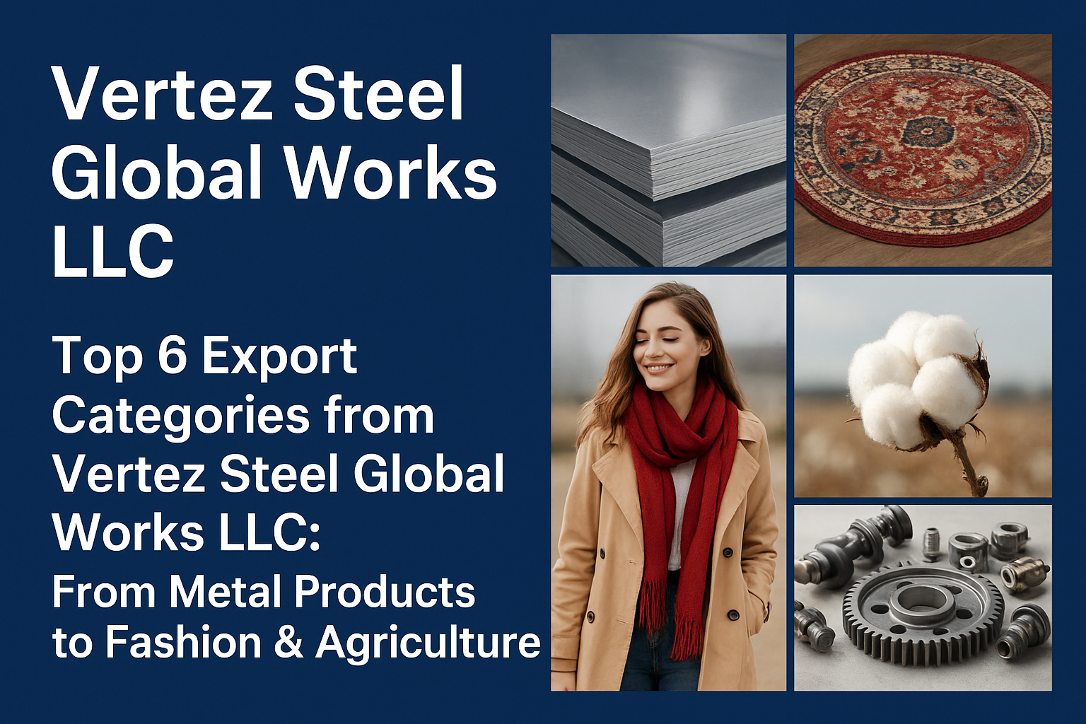 Top 6 Export Categories from Vertez Steel Global Works LLC: From Metal Products to Fashion & Agriculture
